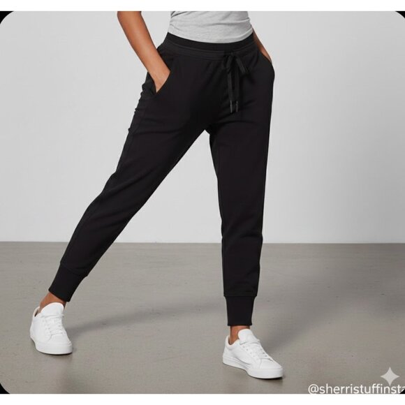 lululemon athletica Pants - Lululemon Press Pause Jogger II Pants 25.5" Black Cotton Terry Activewear 8